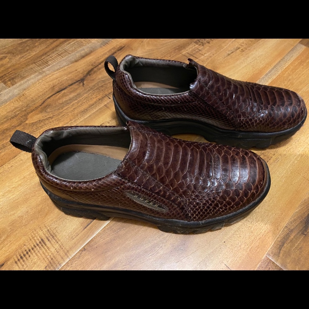 Roper Performance snake print slip on